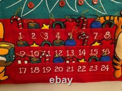 Calendrier de l'Avent en feutre Vintage Disney Winnie l'Ourson et Tigrou 29x20 à suspendre