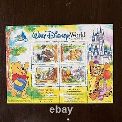 Canada Livre de timbres et feuille souvenir de Winnie l'Ourson à Walt Disney World, état neuf