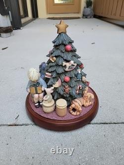 Centre de table de Noël Charpente Disney Classique Winnie l'Ourson et ses Amis 12x9 Vtg 1995