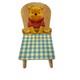 Chaise D'enfant En Bois Vintage Disney Winnie L'ourson Avec Si&egrave;ge &agrave; Carreaux, D&eacute;coration De Nursery