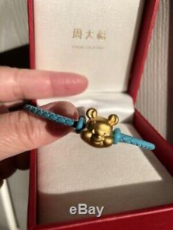 Chow Tai Fook Winnie L'ourson 24k 999 Bracelet À Breloques En Or