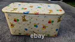 Coffre à jouets vintage en vinyle matelassé Pearl Wick très rare avec Winnie l’Ourson