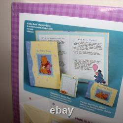 Coffret cadeau de naissance Disney Winnie l’ourson de 1996, scellé : livre de souvenirs + album photo + bloc-notes