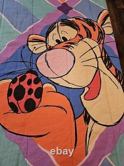 Couette réversible VTG Disney Winnie l'ourson Tigger Coccinelle Full Queen 80X80