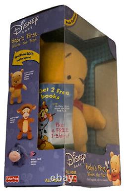 DISNEY 2001 Premier Winnie l'Ourson pour bébé dans sa boîte neuve, hochets 94853, Fisher Price