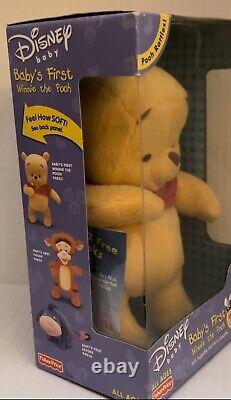 DISNEY 2001 Premier Winnie l'Ourson pour bébé dans sa boîte neuve, hochets 94853, Fisher Price