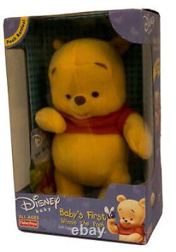 DISNEY 2001 Premier Winnie l'Ourson pour bébé dans sa boîte neuve, hochets 94853, Fisher Price