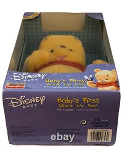 DISNEY 2001 Premier Winnie l'Ourson pour bébé dans sa boîte neuve, hochets 94853, Fisher Price