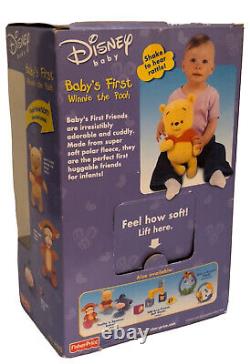 DISNEY 2001 Premier Winnie l'Ourson pour bébé dans sa boîte neuve, hochets 94853, Fisher Price