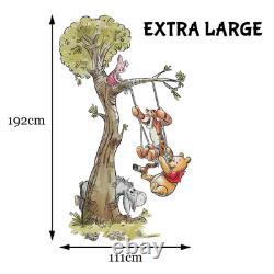 Décalque mural de balançoire d'arbre Winnie l'Ourson - Décor de chambre de bébé - BR481