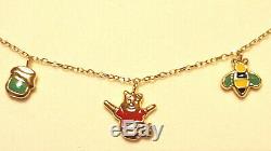 Disney 14k Winnie L'ourson Charme En Or Et Émail Bijou D'enfant Bracelet Yuzu