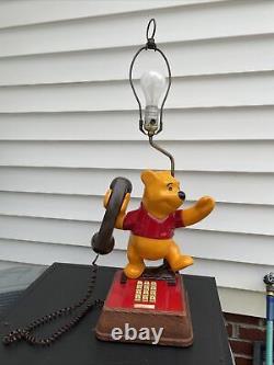 Disney 1964 Winnie Le Pooh Lampe Et Téléphone-travail