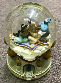 Disney Aladdin Jasmine Genie Musical Snowglobe A Whole New World-rare