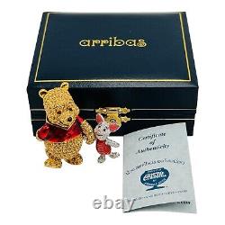 Disney Arribas Swarovski Crystals Figurine Winnie l'Ourson et Porcinet NEUF DANS LA BOÎTE