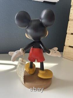 Disney Conrad Moroder 6 Mickey Mouse Woodcarved Hand Painted Tag Italie Rare