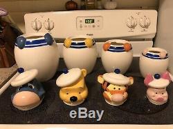 Disney Direct Winnie L'ourson Peek Un Ensemble De Pots À Biscuits Boo! Set Complet, Rare