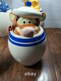 Disney Direct Winnie Le Pooh Piglet Tigger Eeyore Peek Cookie Jar Set