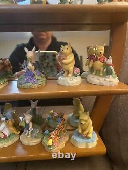 Disney Lenox Winnie The Pooh Pépinière 24 Figurines Honey Pot Mirror Vtg