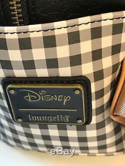 Disney Loungefly Classique Winnie L'ourson Noir Plaid Mini Sac À Dos Et Titulaire De La Carte