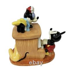 Disney Mickey Minnie & Pluto Piano Cookie Jar Nouveau! Rare Retraité Vintage Dans la Boîte