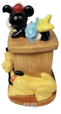 Disney Mickey Minnie & Pluto Piano Cookie Jar Nouveau! Rare Retraité Vintage Dans la Boîte