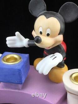 Disney Porcelaine Mickey Mouse Menorah Avec Snow Globe Hanoukka Candle Holder