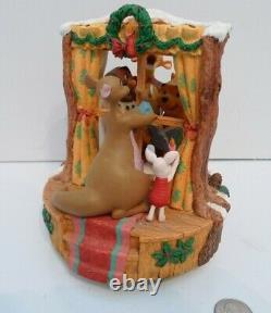 Disney Rare Winnie The Pooh Tigger & Owl Christmas Carol Music Box Kanga & Roo