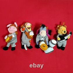 Disney Store Winnie The Pooh & Gang As The Beatles 1964 Mop Top Bean Bag Plush