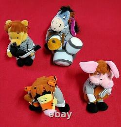 Disney Store Winnie The Pooh & Gang As The Beatles 1964 Mop Top Bean Bag Plush