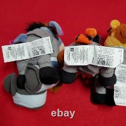 Disney Store Winnie The Pooh & Gang As The Beatles 1964 Mop Top Bean Bag Plush