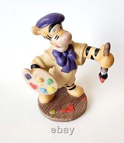 Disney Tigrou Artiste Peintre Oeuvres Figurine de Winnie l'Ourson avec un Béret - RARE