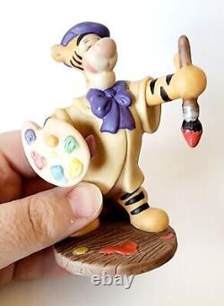 Disney Tigrou Artiste Peintre Oeuvres Figurine de Winnie l'Ourson avec un Béret - RARE