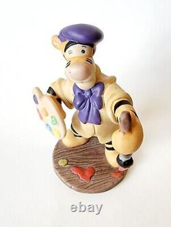 Disney Tigrou Artiste Peintre Oeuvres Figurine de Winnie l'Ourson avec un Béret - RARE