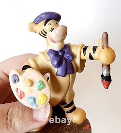 Disney Tigrou Artiste Peintre Oeuvres Figurine de Winnie l'Ourson avec un Béret - RARE