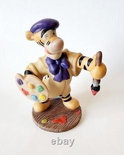 Disney Tigrou Artiste Peintre Oeuvres Figurine de Winnie l'Ourson avec un Béret - RARE