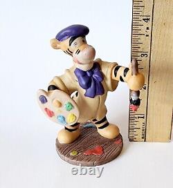 Disney Tigrou Artiste Peintre Oeuvres Figurine de Winnie l'Ourson avec un Béret - RARE