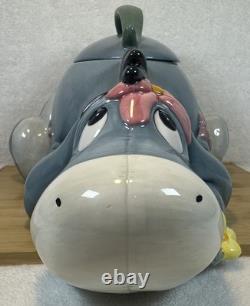 Disney -Vintage- Figurine de boîte à biscuits Eeyore avec fleurs - Années 1990 en bon état