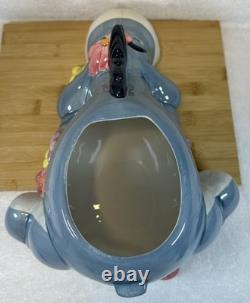 Disney -Vintage- Figurine de boîte à biscuits Eeyore avec fleurs - Années 1990 en bon état