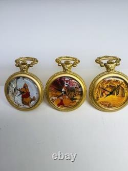 Disney WINNIE L’OURSON Édition Limitée Coffrets de montres de poche de collection, lot de 3, état neuf