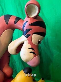 Disney WINNIE THE POOH & TIGGER Statue Big Fig 16 x 23 x 11 TRÈS RARE Vintage