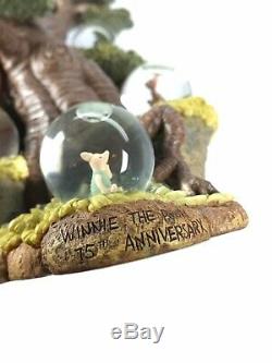 Disney Winnie L'ourson Avec Plusieurs Arbres Mini Neige Globes 75e Anniversaire. Lis