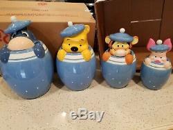 Disney Winnie L'ourson Porcinet Tigrou Bourriquet Peek Cookie Jar Canister Set De 4