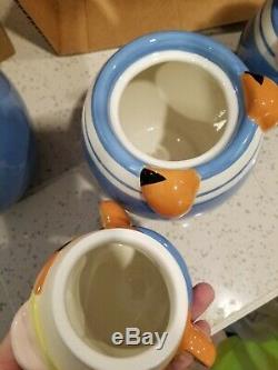 Disney Winnie L'ourson Porcinet Tigrou Bourriquet Peek Cookie Jar Canister Set De 4