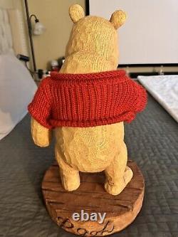 Disney Winnie Le Pooh Big Fig 75e Anniversaire Avec Le Sweater Faux Wood Carving