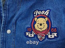 Disney Winnie Le Pooh Denim Jean Veste Varsity Doublure Avec Hood Size XL