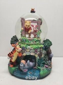 Disney Winnie Le Pooh Musical Snow Globe À La Retraite Rare Grande Condition