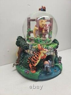 Disney Winnie Le Pooh Musical Snow Globe À La Retraite Rare Grande Condition