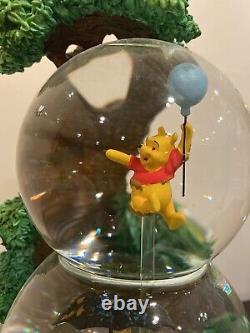 Disney Winnie The Pooh Christopher Robin 2-tier Snow Globe Vintage Collectionnable