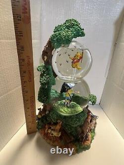 Disney Winnie The Pooh Christopher Robin Snow Globe À Deux Niveaux. Vintage Et Rare