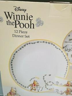 Disney Winnie The Pooh Dinner Set 12 Piece Nouveau Produit Officiel